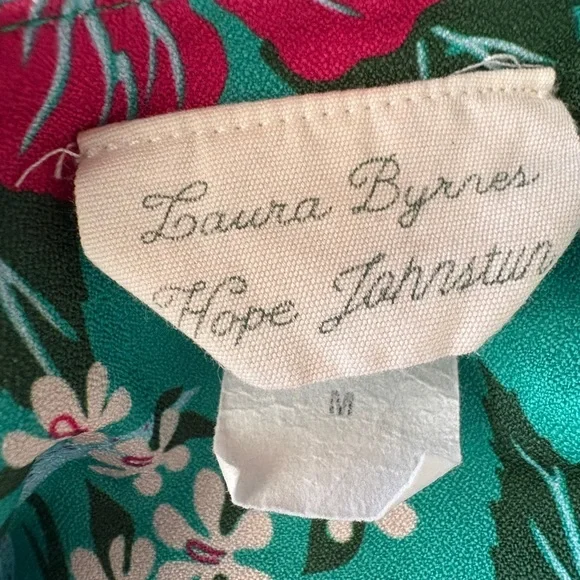 Pinup Couture Cropped Tropical Tiki Hawaiian Floral Tie-Front Top Medium - Picture 6 of 7